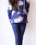 Sweat-shirt Femme à Manches Longues Raglan - En Polaire, Coupe Décontractée, Design Tie-dye