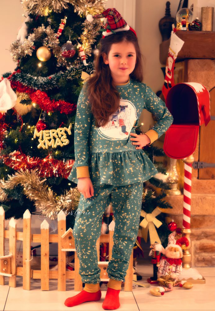Ensemble pyjama long de Noël en polaire 'Bluey' - 2 pièces - Rouge