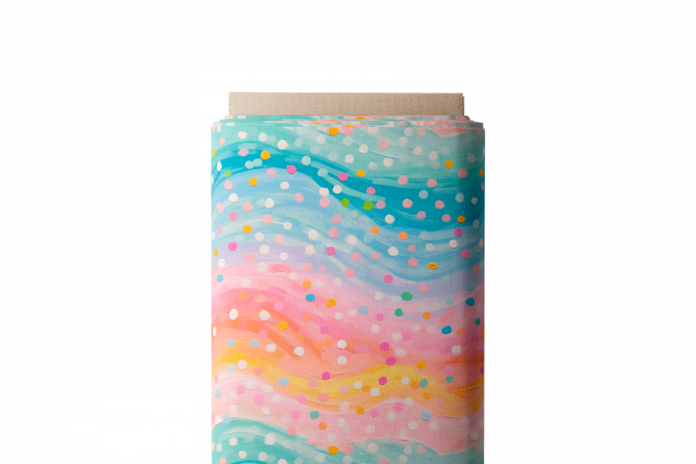 Fond de panneau vagues arc-en-ciel et confettis – collection Rainbow 2026 Colores la Vie