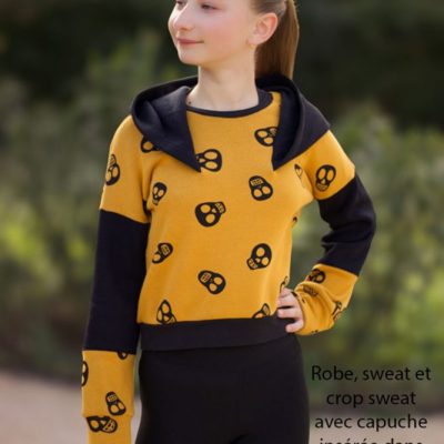 Patron de couture ROSA ado – robe sweat, sweat et crop sweat
