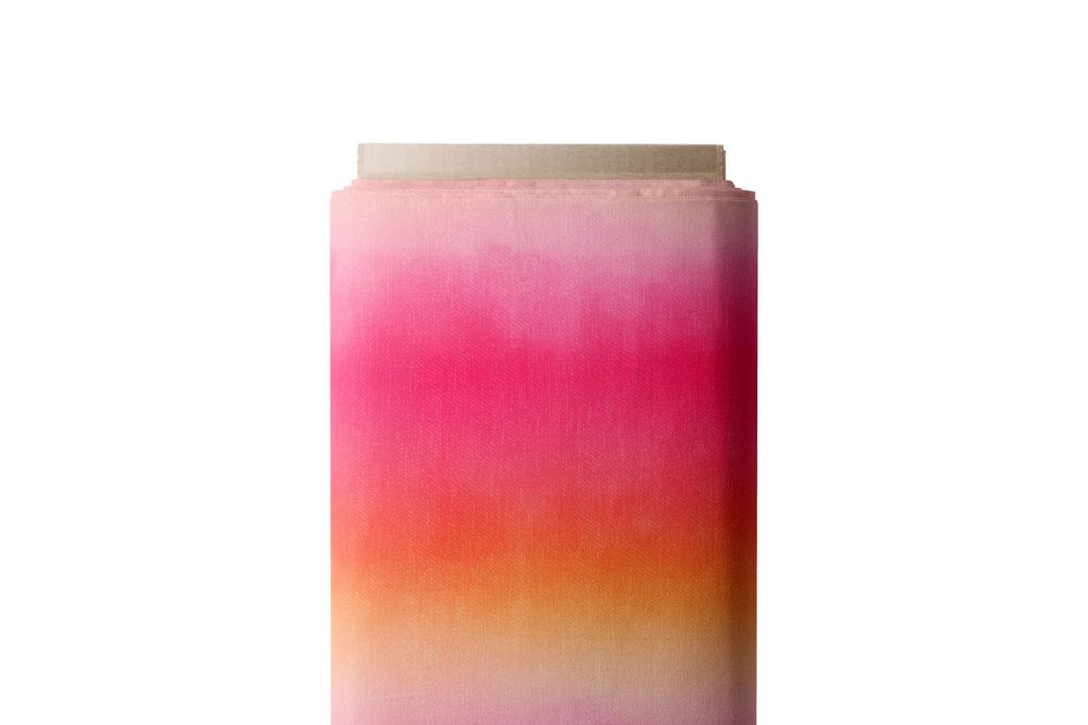 tissu faux uni dégradé rose orange collection coeur de pétales